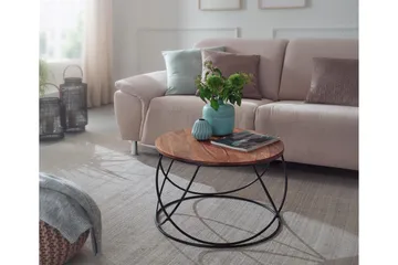 Willowdale Soffbord 60 cm Runt - Trä/Valnötsbrun/Svart - Products - Möbler - Bord & matgrupp - Soffbord