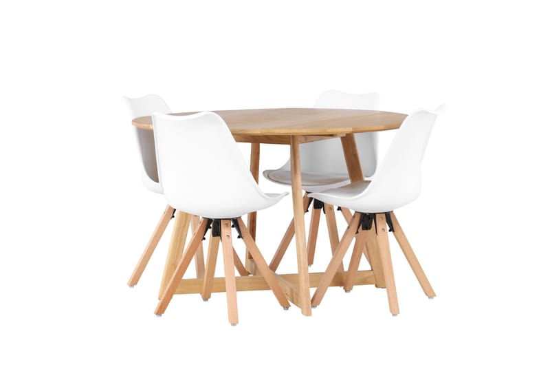 Yakidon Matgrupp  120 cm Rund med 4 Zeno stolar - Brun - Products - Möbler - Bord & matgrupp - Matgrupp