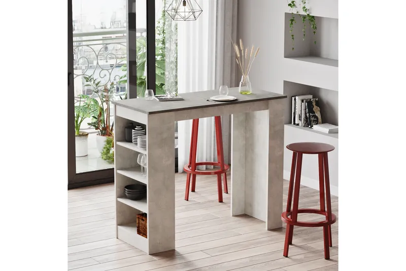 Zambasa Barbord 120 cm - Grå/Natur - Products - Möbler - Bord & matgrupp - Barbord & ståbord