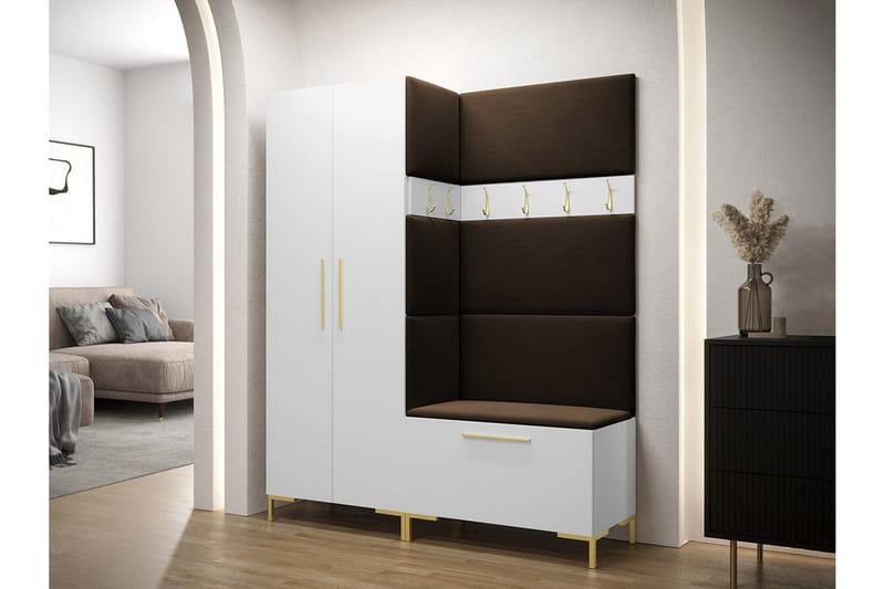 Dunvegan Hallmöbelset 158x44 cm - Vit - Products - Möbler - Hallmöbler - Möbelset för hall & entre