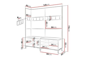 Dunvegan Hallmöbelset 168x46 cm White - Products - Möbler - Hallmöbler - Möbelset för hall & entre