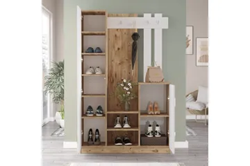 Hialeh Hallmöbelset 38x114 cm - Natur/Vit - Products - Möbler - Hallmöbler - Möbelset för hall & entre