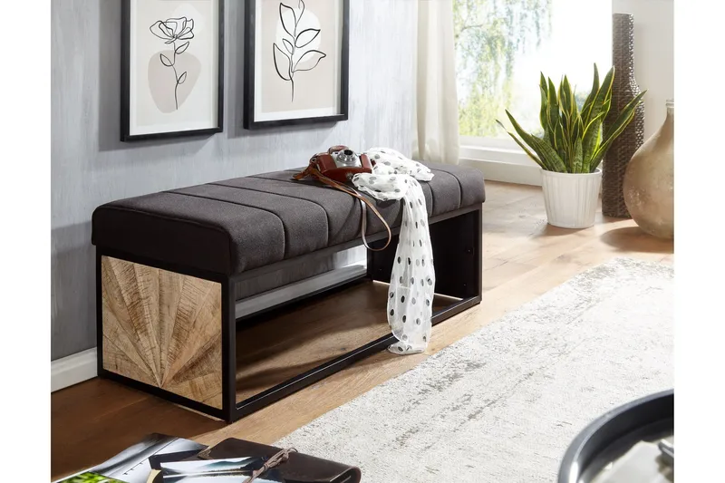 Tultered Sittbänk 105 cm - Svart - Products - Möbler - Hallmöbler - Hallbänk