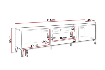 Akihiko Tv-bänk 214 cm - Vit - Products - Möbler - TV- & Mediamöbler - TV bänk & mediabänk