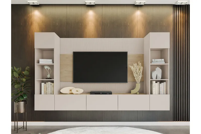 Bernice Tv-skåp 260x38 cm - Beige - Products - Möbler - TV- & Mediamöbler - TV-möbelset