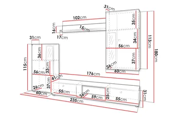 Bunta Tv-möbelset - Vit/Rosa - Products - Möbler - TV- & Mediamöbler - TV-möbelset