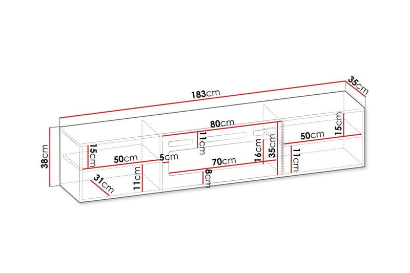 Juniskär Tv-skåp 183 cm - Vit - Products - Möbler - TV- & Mediamöbler - TV-skåp