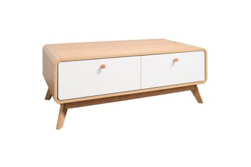 Lowboard Cassie 100x51x40 cm, Ek/Vit - 100x51x40 cm, Ek/Vit - Products - Möbler - TV- & Mediamöbler - TV bänk & mediabänk
