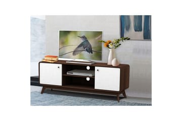 Lowboard Cassie 140x39x53 cm, Valnöt/Vit - 140x39x53 cm, Valnöt/Vit - Products - Möbler - TV- & Mediamöbler - TV bänk & mediabänk