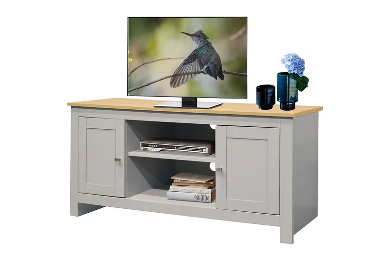 Lowboard Emerald 120x39x58 cm, Natur/Grå - 120x39x58 cm, Natur/Grå - Products - Möbler - TV- & Mediamöbler - TV bänk & mediabänk