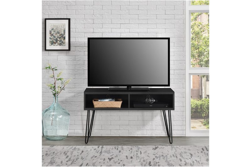 Lowboard Owen Svart/ek - Svart/ek - Products - Möbler - TV- & Mediamöbler - TV bänk & mediabänk