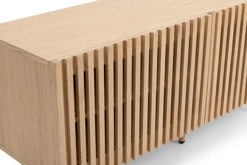 Peyra Ribbad Tv-bänk med Förvaring 120 cm - Ek - Products - Möbler - TV- & Mediamöbler - TV bänk & mediabänk