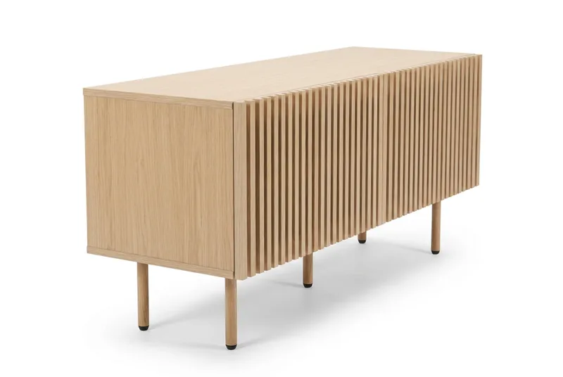 Peyra Ribbad Tv-bänk med Förvaring 120 cm - Ek - Products - Möbler - TV- & Mediamöbler - TV bänk & mediabänk