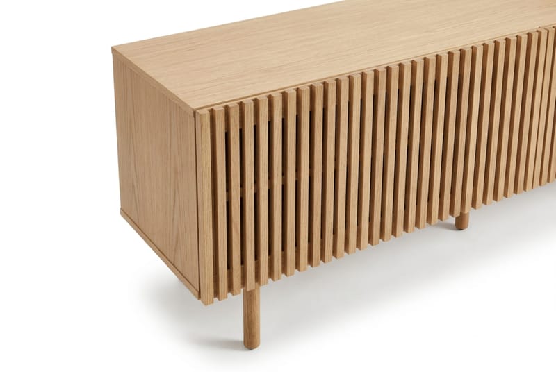 Peyra Ribbad Tv-bänk med Förvaring 160 cm - Ek - Products - Möbler - TV- & Mediamöbler - TV bänk & mediabänk