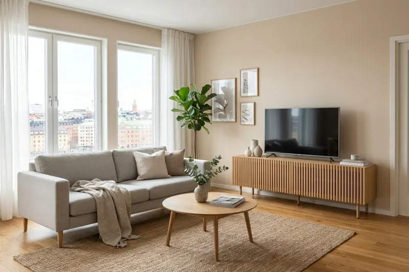 Peyra Ribbad Tv-bänk med Förvaring 160 cm - Ek - Products - Möbler - TV- & Mediamöbler - TV bänk & mediabänk