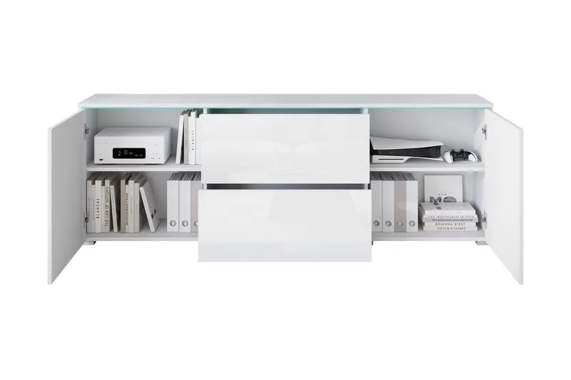 Sherie Tv-bänk 180 cm - Vit/Grå - Products - Möbler - TV- & Mediamöbler - TV bänk & mediabänk