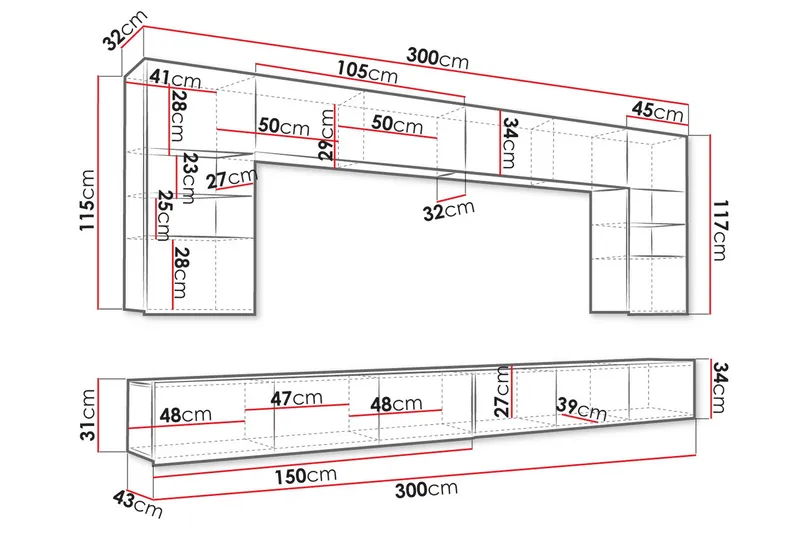 Tessan Tv-möbelset - Svart - Products - Möbler - TV- & Mediamöbler - TV-möbelset