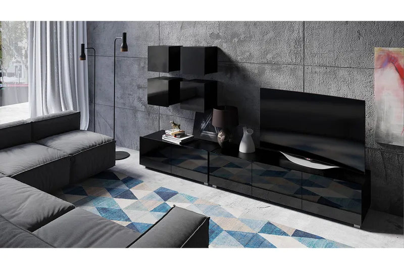 Tessan Tv-möbelset - Svart - Products - Möbler - TV- & Mediamöbler - TV-möbelset