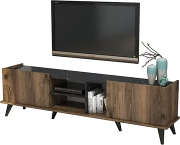 TV-bänk Elegant 180 cm - Valnöt/svart - Products - Möbler - TV- & Mediamöbler - TV bänk & mediabänk