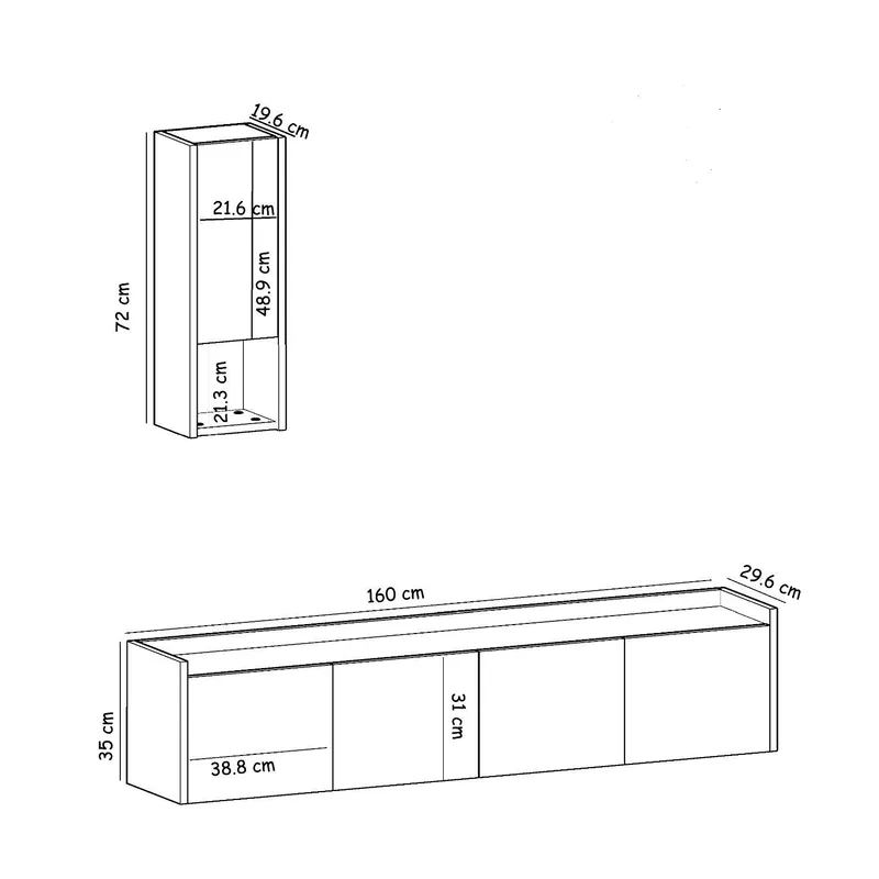 Semoure Tv-Bänk 160 cm - Products - Möbler - TV- & Mediamöbler - TV bänk & mediabänk