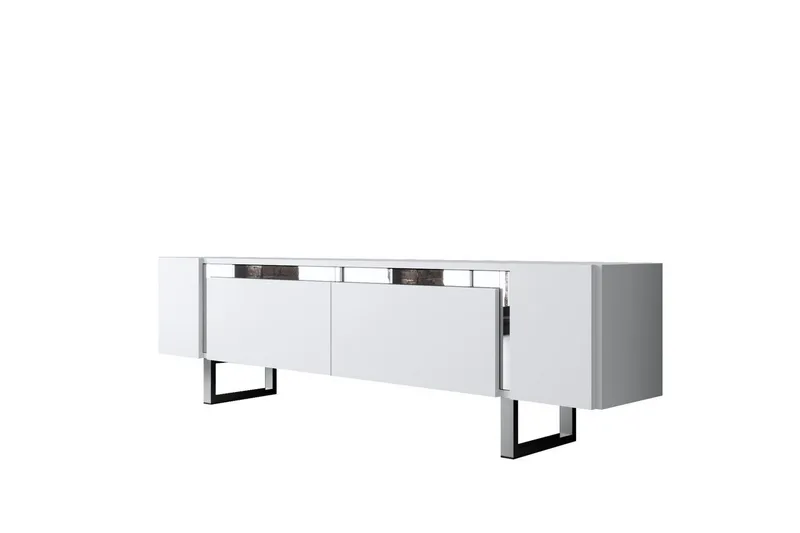 TV-bänk Sozi Vit / Argentu, Vit / Argentu