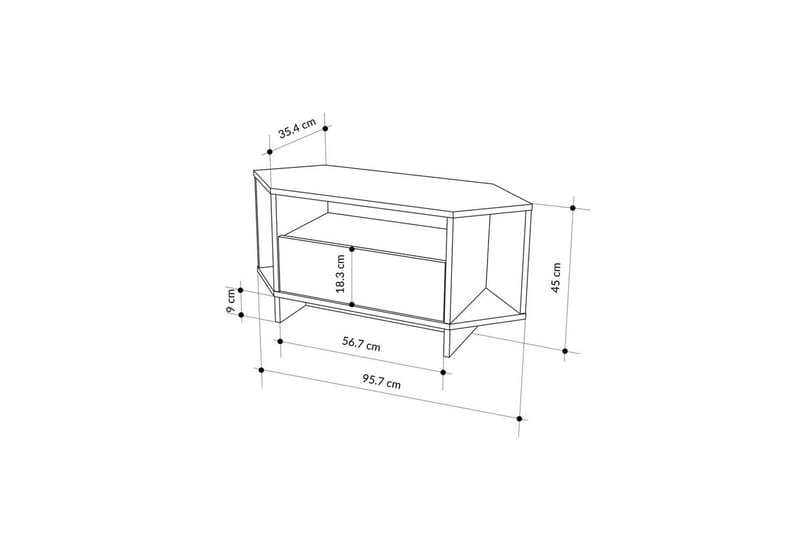 TV-bänk Viva Vit - Vit - Products - Möbler - TV- & Mediamöbler - TV bänk & mediabänk