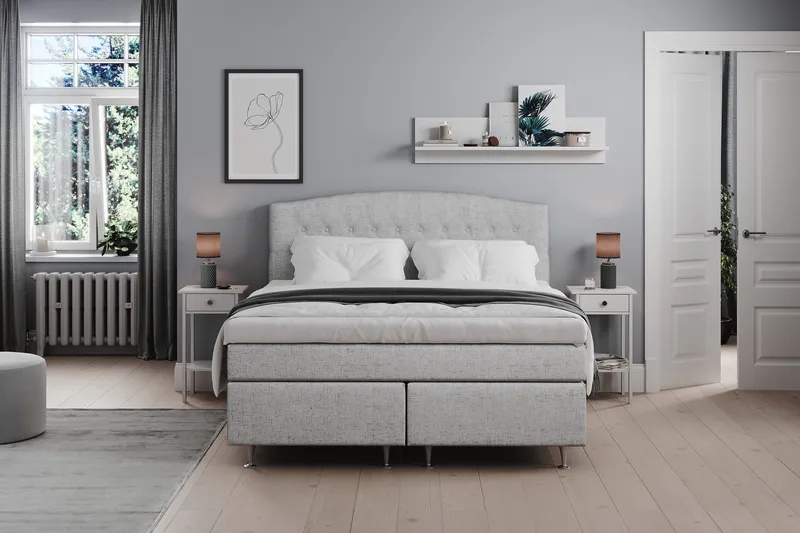 Belda Kontinentalsäng 160x200Fast - Ljusgrå - Products - Möbler - Säng - Kontinentalsäng