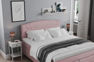 Belda Kontinentalsäng 160x200Fast/Medium - Rosa - Products - Möbler - Säng - Kontinentalsäng