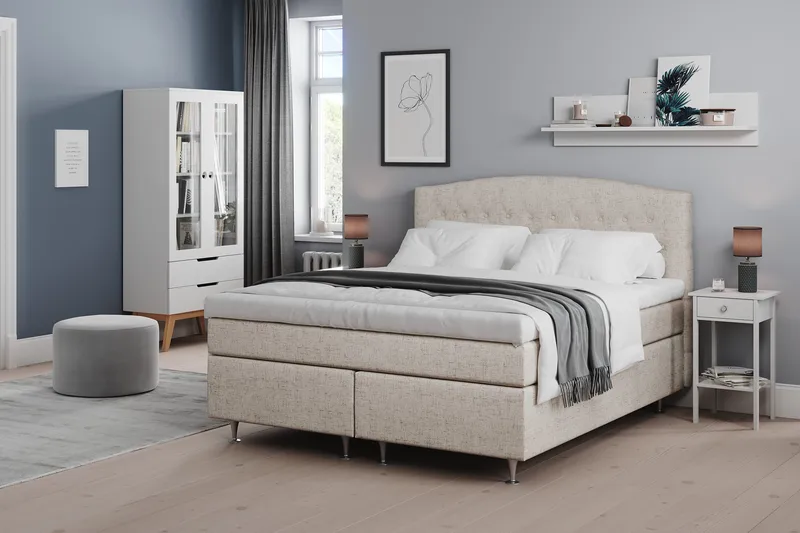Belda Kontinentalsäng 160x200Medium - Beige - Products - Möbler - Säng - Kontinentalsäng