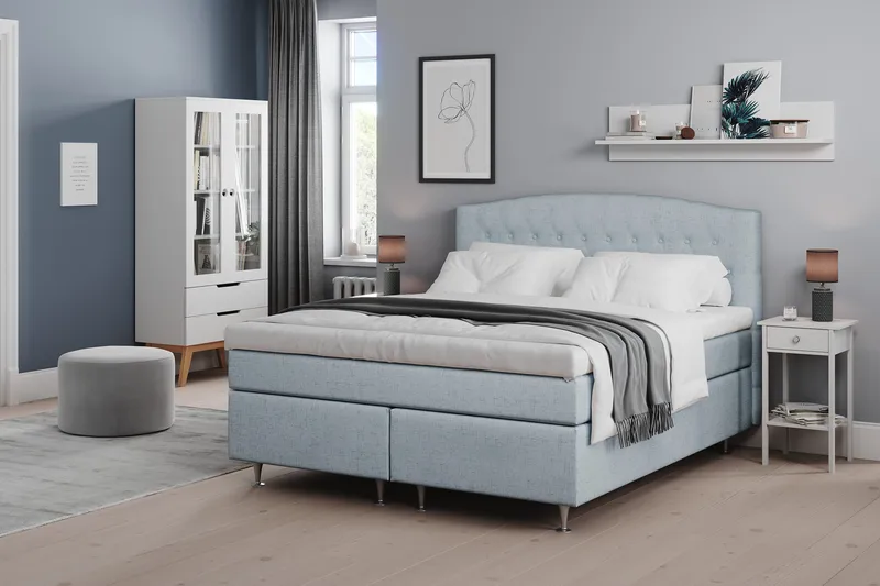 Belda Kontinentalsäng 180x200Fast/Medium - Ljusblå - Products - Möbler - Säng - Kontinentalsäng