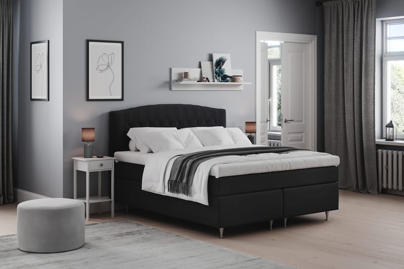 Belda Sängpaket 180x200 Fast - Svart - Products - Möbler - Säng - Kontinentalsäng