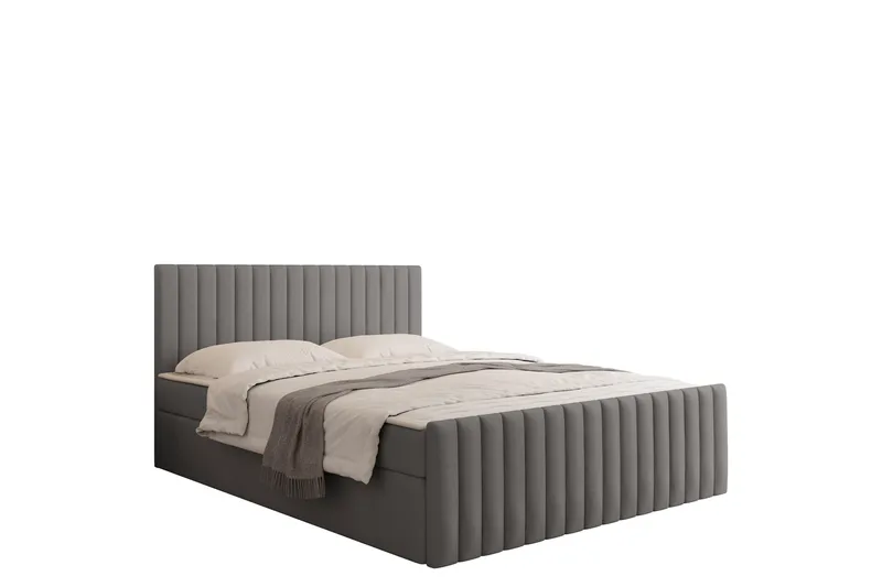Calrosor Sängpaket Kontinentalsäng med Förvaring 140x200 cm - Grå - Products - Möbler - Säng - Komplett sängpaket