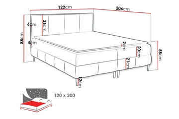 Celestine Förvaringssäng 120x200 cm - Grön - Products - Möbler - Säng - Komplett sängpaket