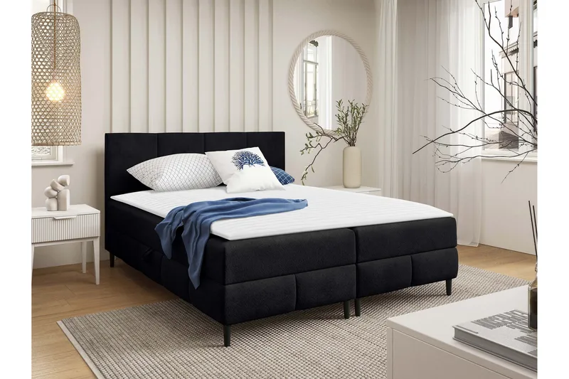 Celestine Förvaringssäng 200x200 cm, Svart