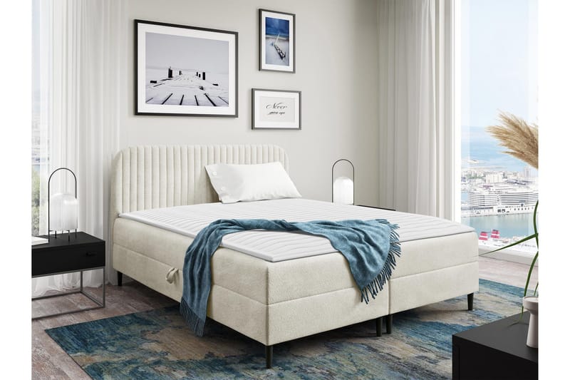 Celestine Förvaringssäng 200x200 cm - Vit - Products - Möbler - Säng - Komplett sängpaket