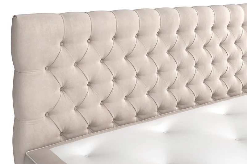 Celine Sängpaket 160x200cm - Beige / Sammet - Products - Möbler - Säng - Kontinentalsäng