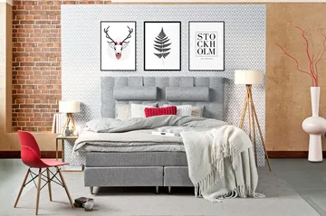 Charleston Kontinentalsäng 120 - Ljusgrå - Products - Möbler - Säng - Enkelsäng