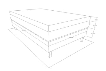 Charleston Kontinentalsäng 140x200 Fast Polyeterskum - Ljusgrå - Products - Möbler - Säng - Kontinentalsäng