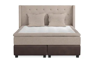 Cuba Sängpaket 160x200 med Två Beiga Kuddar - (+Fler val) Beige/Brun - Products - Möbler - Säng - Kontinentalsäng