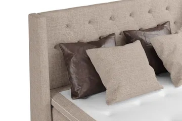 Cuba Sängpaket 160x200 med Två Bruna Två Beiga Kuddar - (+Fler val) Beige/Brun - Products - Möbler - Säng - Kontinentalsäng