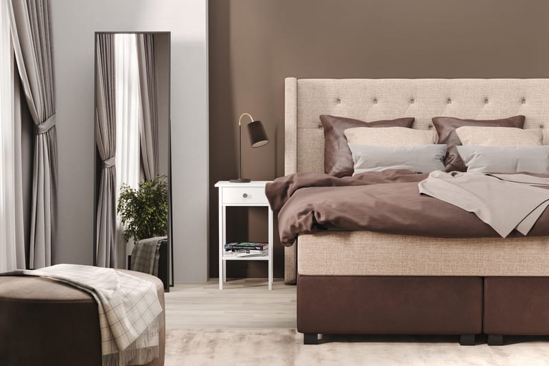 Cuba Sängpaket 160x200 med Två Bruna Två Beiga Kuddar - (+Fler val) Beige/Brun - Products - Möbler - Säng - Kontinentalsäng