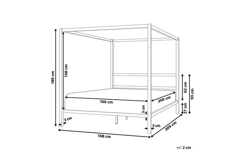 Denaya Himmelsäng 160x200 cm - Vit - Products - Möbler - Säng - Himmelsäng