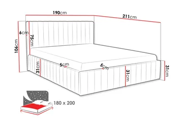Desio Förvaringssäng 180x200 cm - Brun - Products - Möbler - Säng - Säng med förvaring
