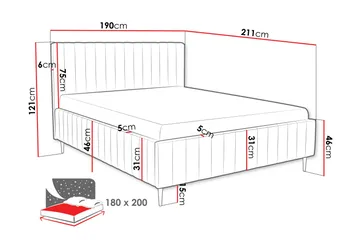 Desio Förvaringssäng 180x200 cm - Products - Möbler - Säng - Säng med förvaring