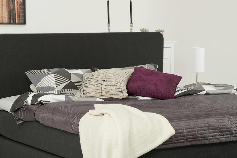 Dolly Kontinentalsäng 180x200cm Memoryfoam - Mörkgrå Svarta Ben - Products - Möbler - Säng - Kontinentalsäng