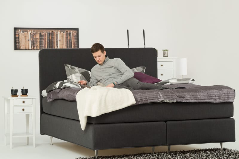 Dolly Kontinentalsäng 200x200 cm - Mörkgrå - Products - Möbler - Säng - Kontinentalsäng
