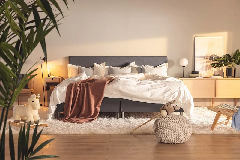 Ella Familjesäng Sängpaket 240x210  cm - (+Fler val) Mörkgrå - Products - Möbler - Säng - Kontinentalsäng