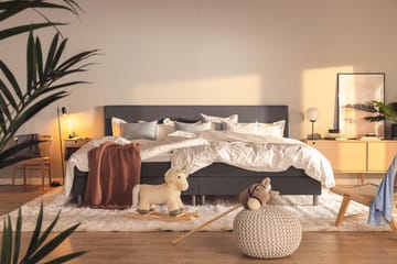 Ella Familjesäng Sängpaket 280x200  cm - (+Fler val) Mörkgrå - Products - Möbler - Säng - Kontinentalsäng