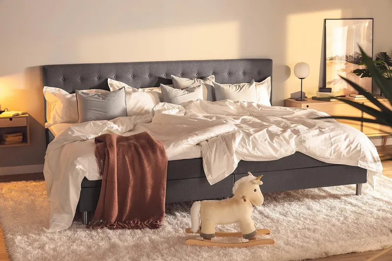 Ella Familjesäng Sängpaket 280x210  cm - (+Fler val) Mörkgrå - Products - Möbler - Säng - Kontinentalsäng