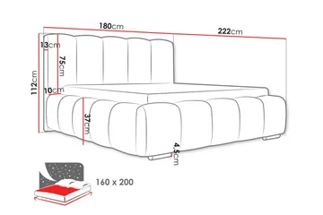 Gioia Förvaringssäng 160x200 cm - Blå - Products - Möbler - Säng - Säng med förvaring